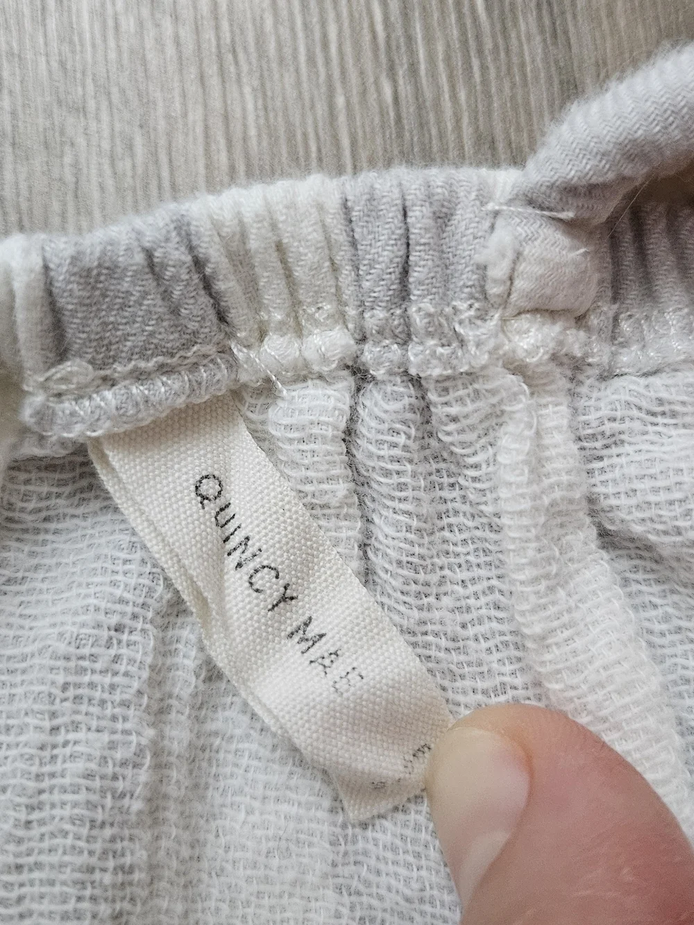 Quincy Mae Baby Striped Ruffle Romper - Gray and White